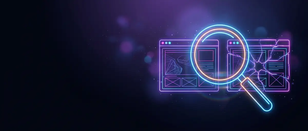 Лупа над двумя похожими окнами — как отличить официальный сайт Seedance от копии
